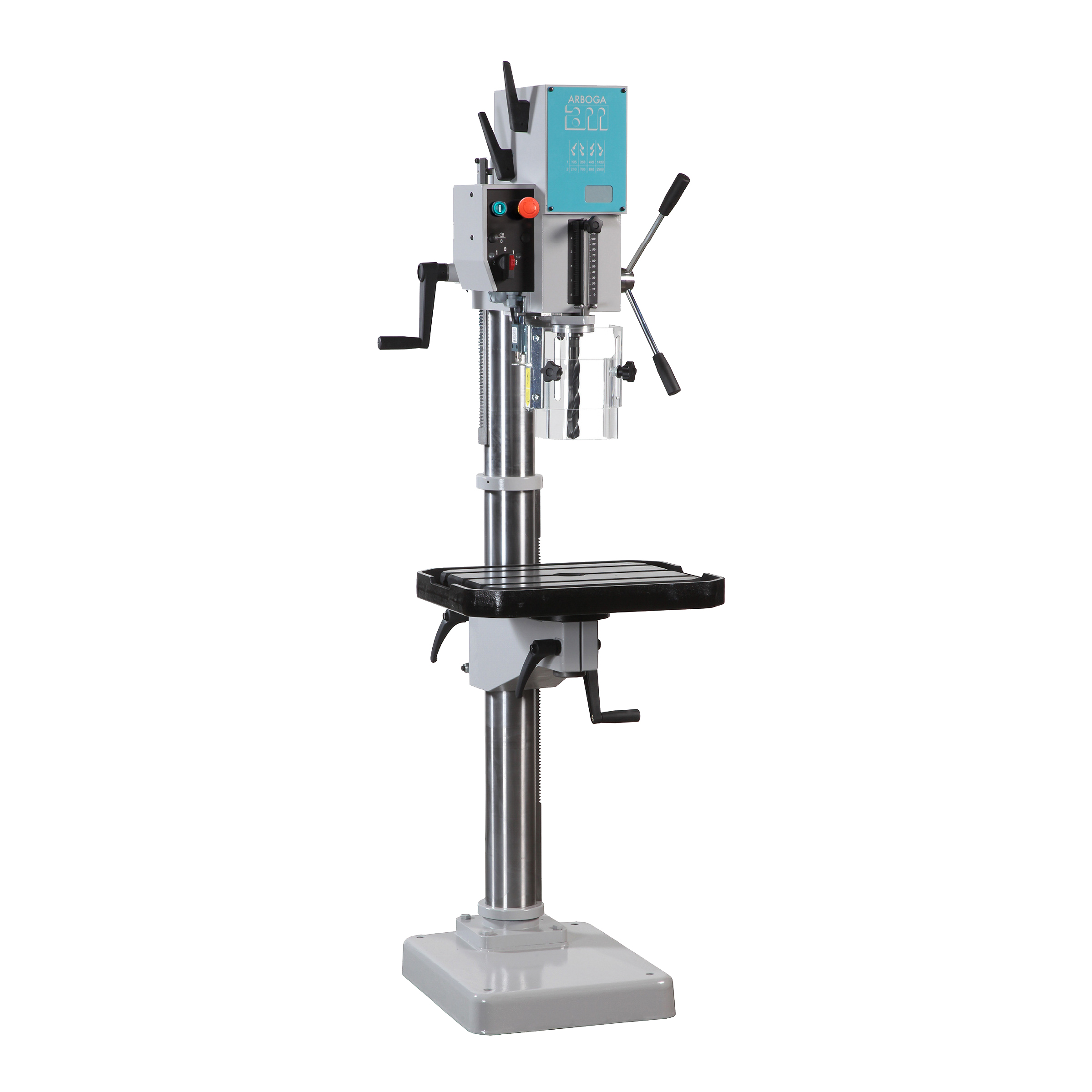 ARBOGA A2308 - Getriebebohrmaschine - Säulenbohrmaschine mit Handvorschub, Rechtecktisch 500x400, MK2 ARBOGA A2308 - Getriebebohrmaschine - Säulenbohrmaschine mit Handvorschub, Rechtecktisch 500x400, MK2