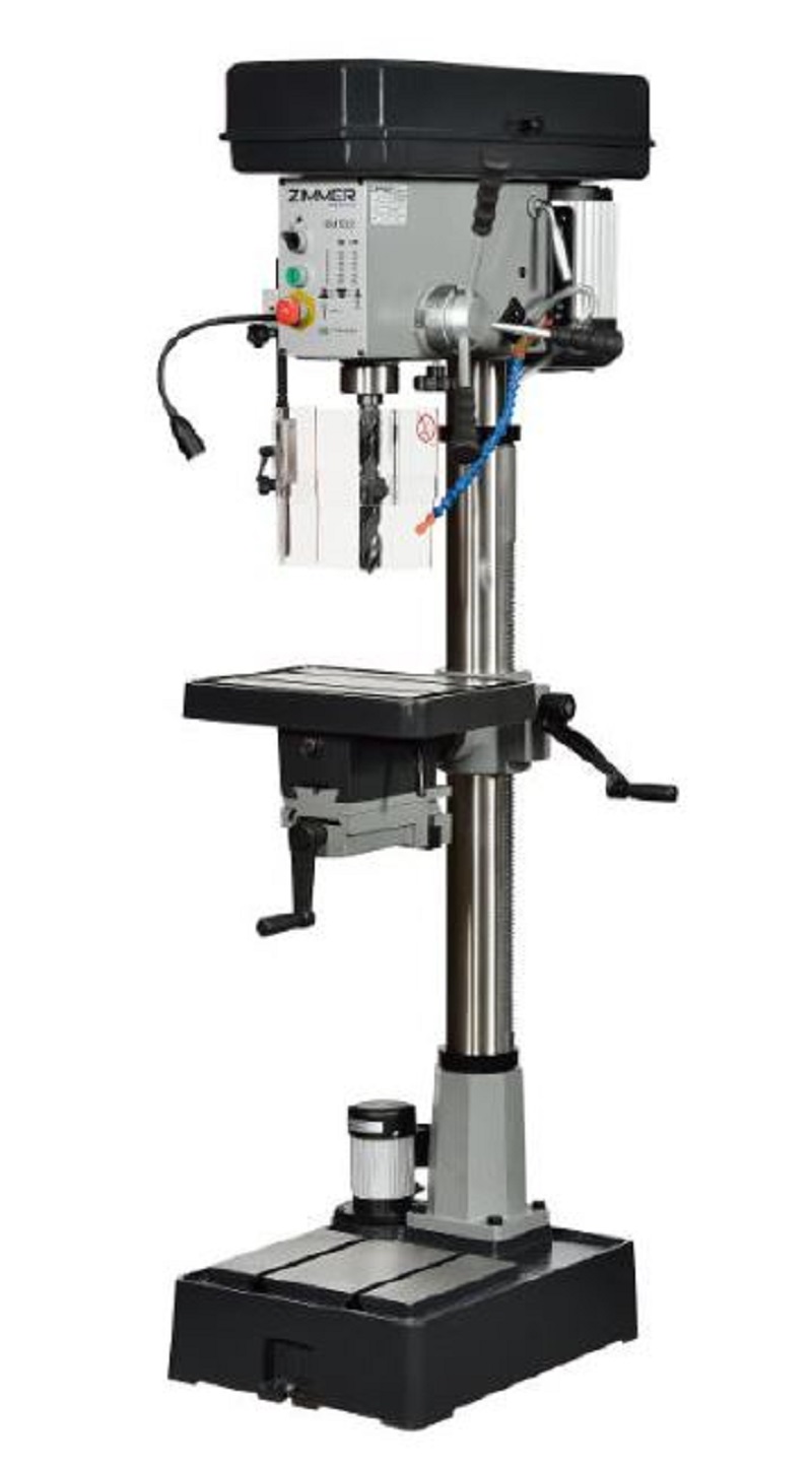 ZIMMER BMS32V - Säulenbohrmaschine - Bohrleistung 32mm - Spindelaufnahme MK3 - Spindelhub 125mm - Spindeldrehzahl stufenlos 100-2500 1/min - Gewicht: 178 Kg - Motorleistung 1,5 kW - Stromanschluß 16A - 400V ZIMMER BMS32V - Säulenbohrmaschine - Bohrleistung 32mm - Spindelaufnahme MK3 - Spindelhub 125mm - Spindeldrehzahl stufenlos 100-2500 1/min - Gewicht: 178 Kg - Motorleistung 1,5 kW - Stromanschluß 16A - 400V