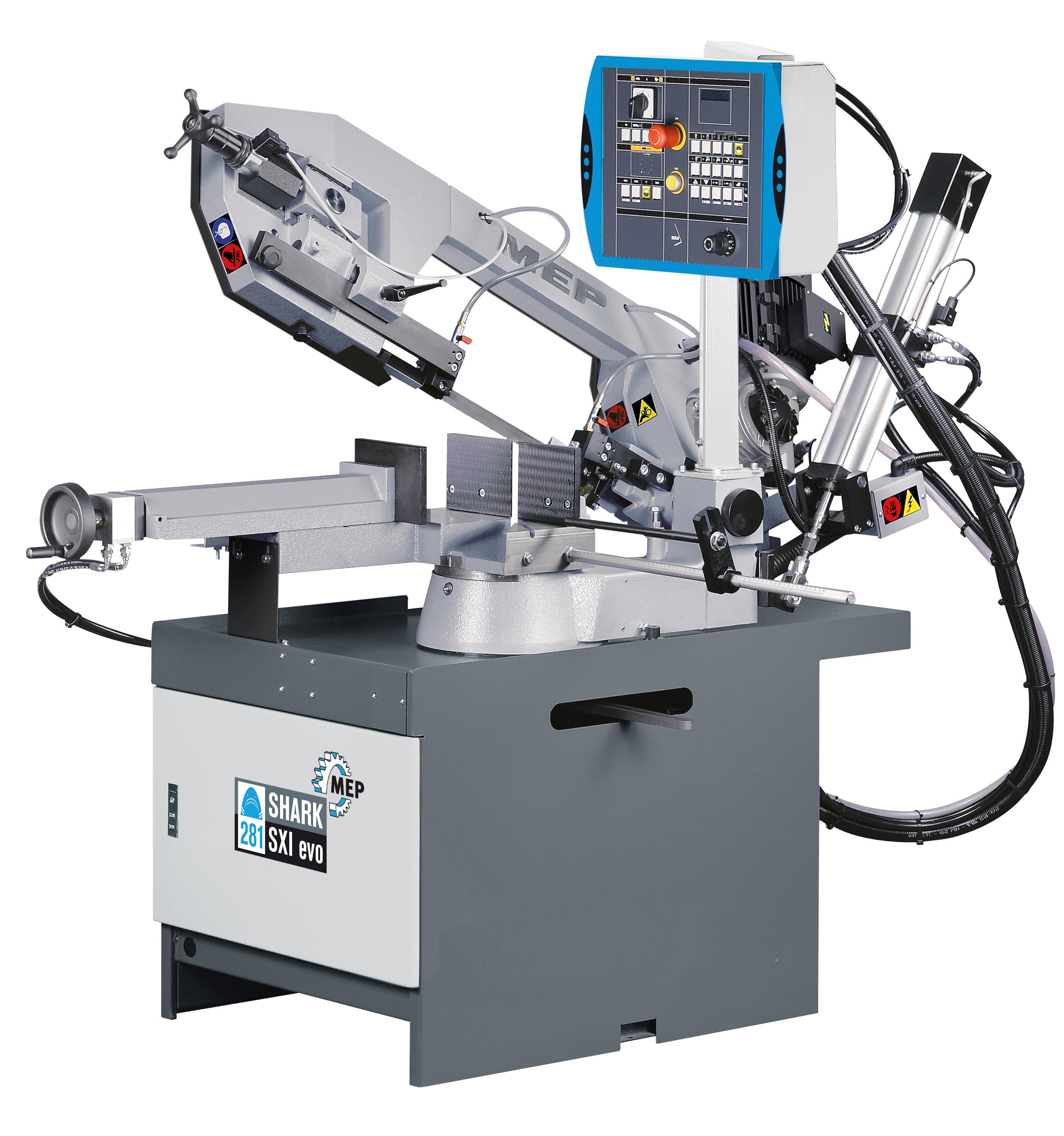 Hydraulischer MEP-Bandsägehalbautomat Modell SHARK 281 SXI evo Bandmaß: 2950 x 27 x 0,9mm inkl. Halbautomatisch-Dynamisch Hydraulischer MEP-Bandsägehalbautomat Modell SHARK 281 SXI evo Bandmaß: 2950 x 27 x 0,9mm inkl. Halbautomatisch-Dynamisch